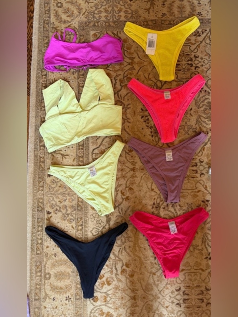 Mixed Color Bikini Bottoms & Tops Lot - Brights and Pastels
